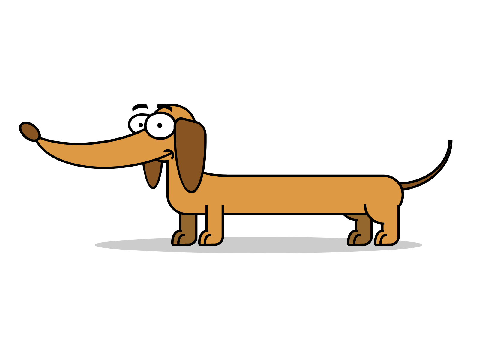 Cartoon of a wiener dog