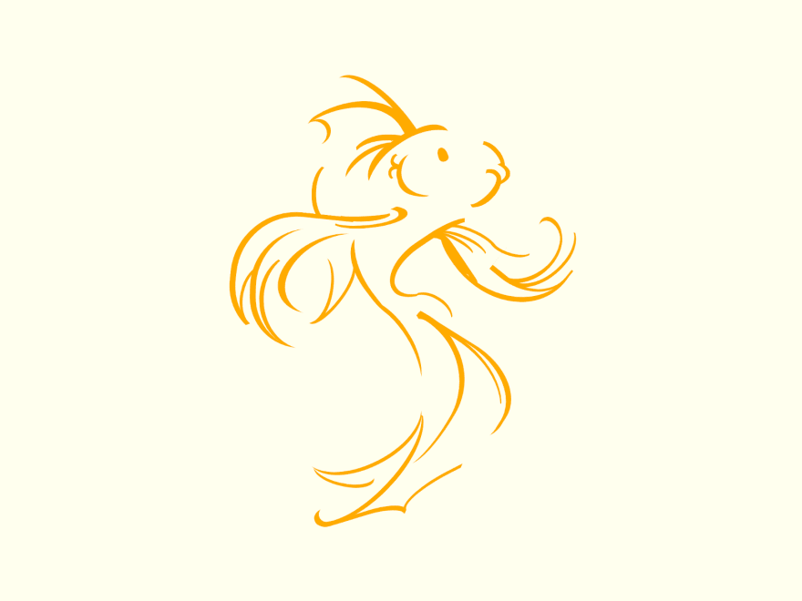 Cartoon of a koi done with lines