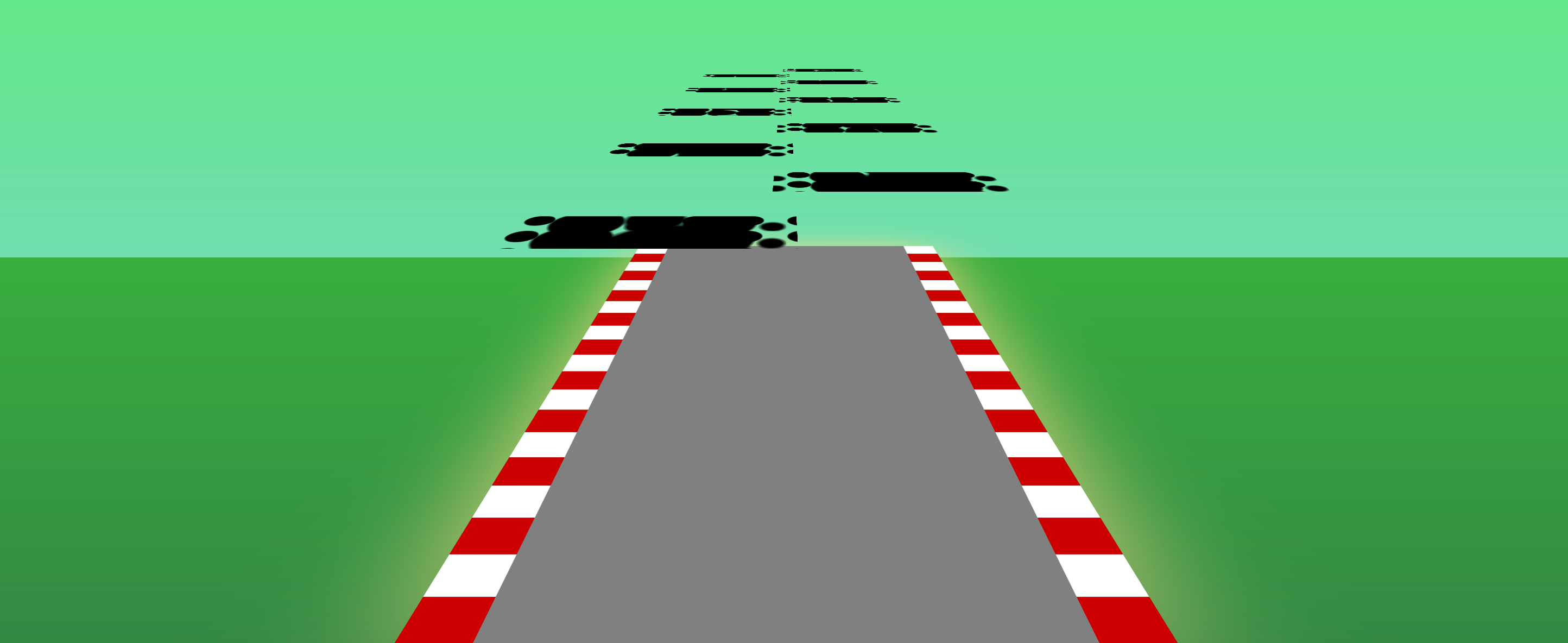 Screenshot of the game without the sky, the grease stains on the road fly beyond the sky