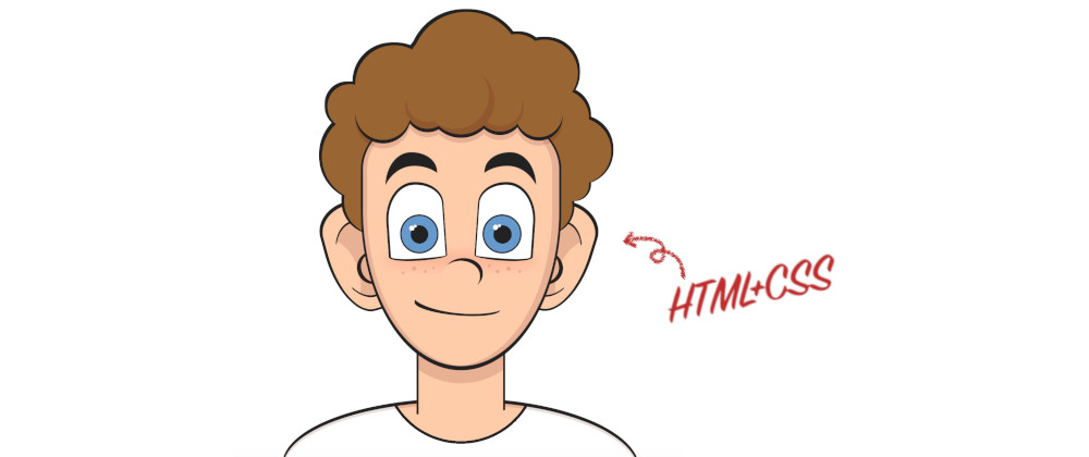 Drawing a cartoon of a boy with curly hair with HTML and CSS
