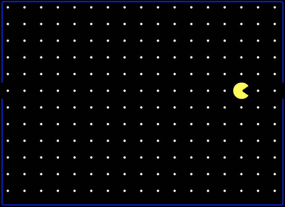 Screen with the Pacman moving around