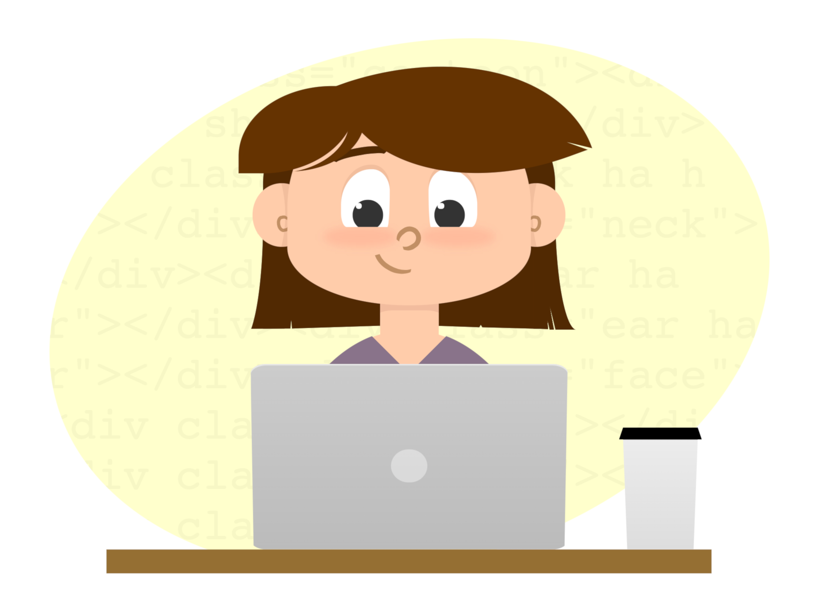 Girld coding on a laptop