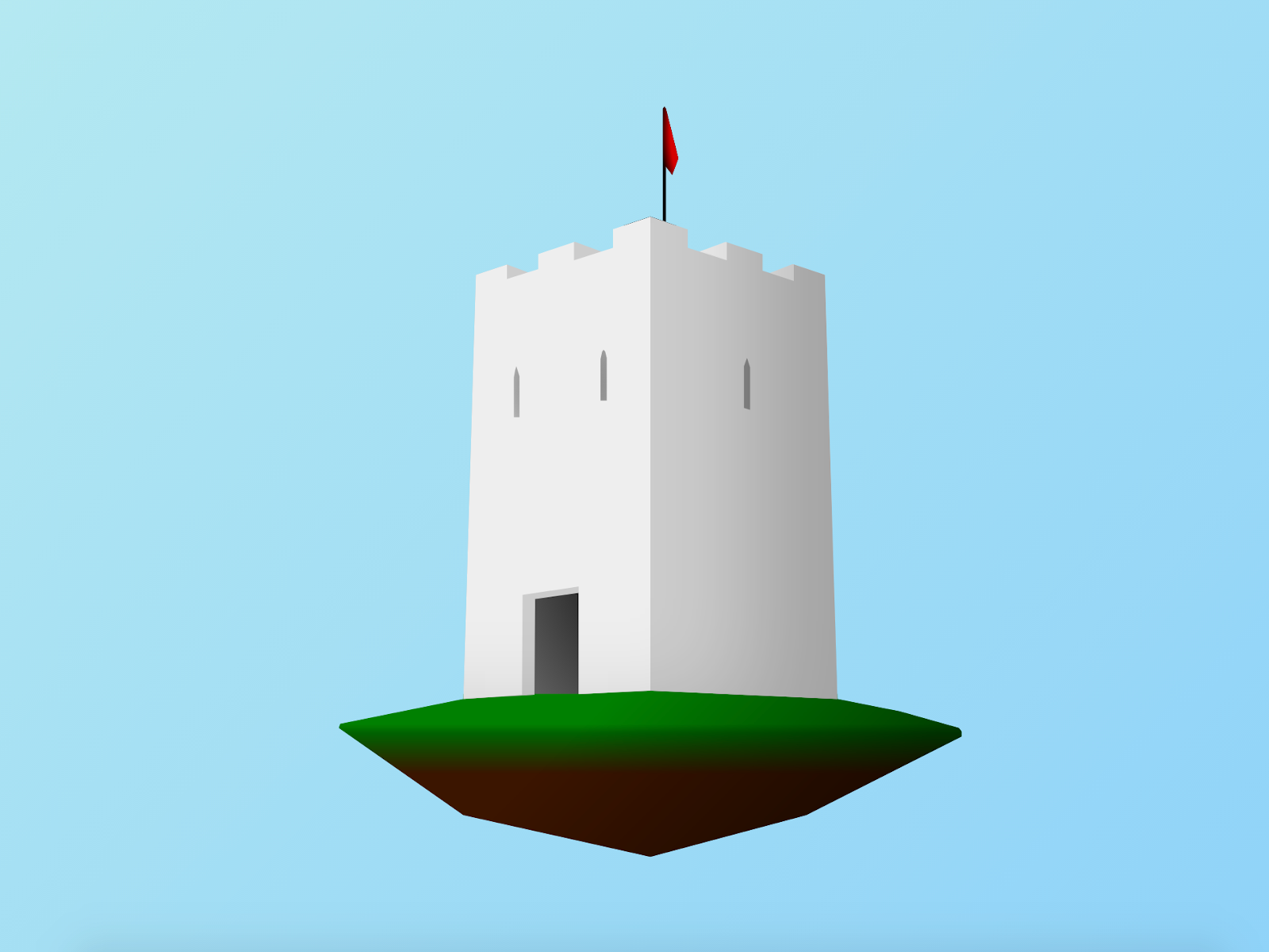 Illustration of a floating castle