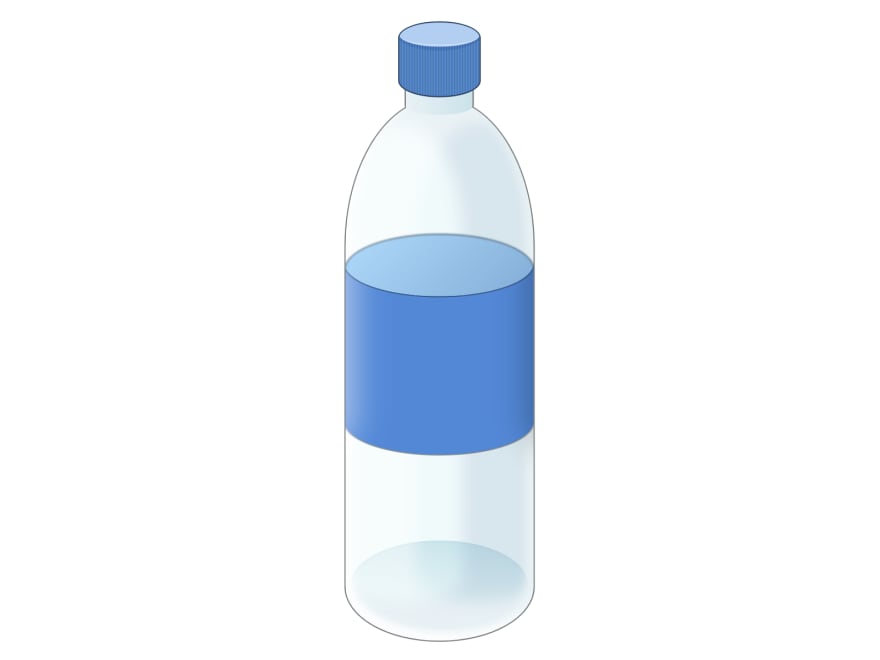 Cartoon of an empty bottle of water