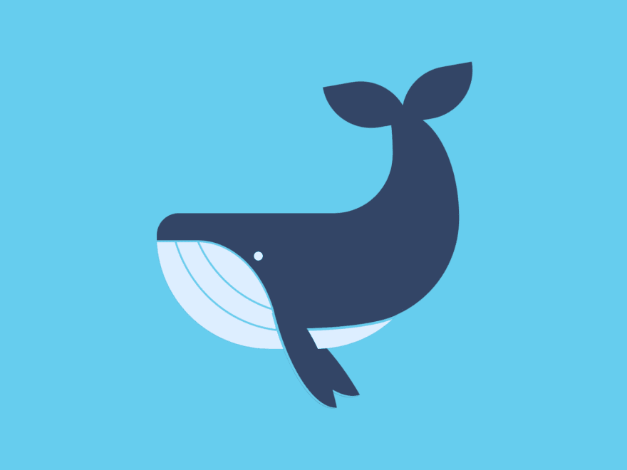 Cartoon of a whale swimming under water