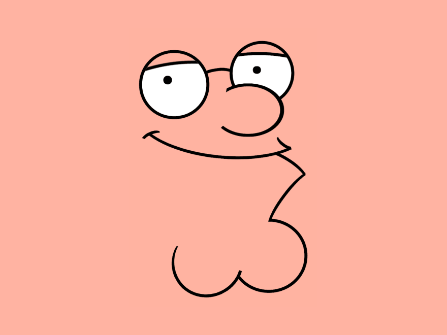 Minimalist cartoon of Peter Griffin from Family Guy
