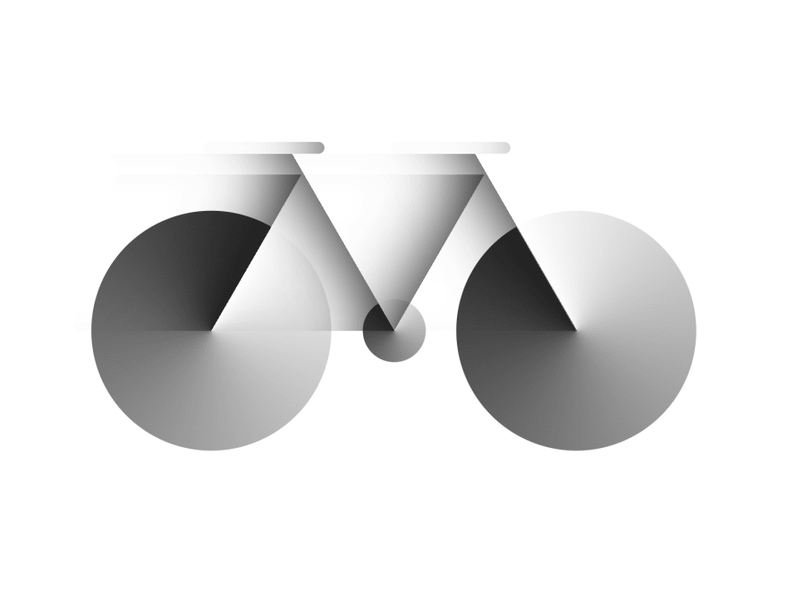 Cartoon of a bicycle in motion