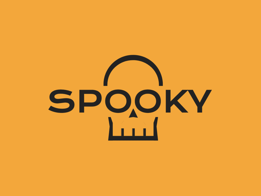 The word spooky with additional lines around the O's so they look like a skull