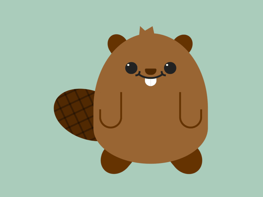 Cartoon of a smiling beaver