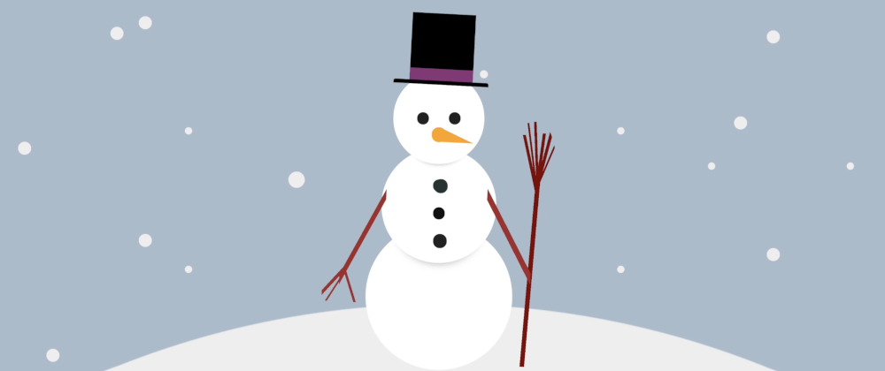 Snowman in a snowy hill