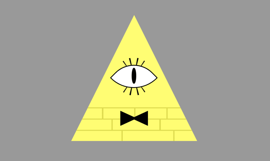 The previous triangle with eye and bowtie, this time with eyelashes too