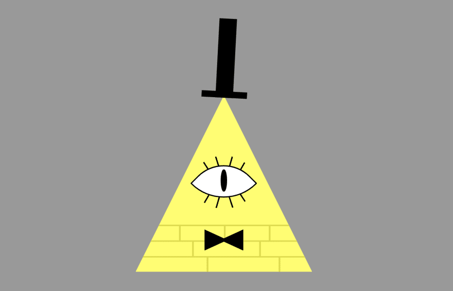 The triangle from before, now with a black top hat