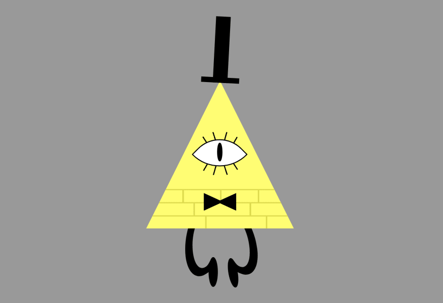 The triangle with the face now also has some sticky-legs hanging