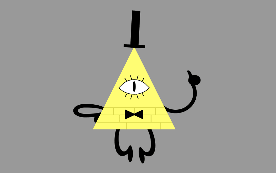 The triangle with an eye, now has arms and legs too