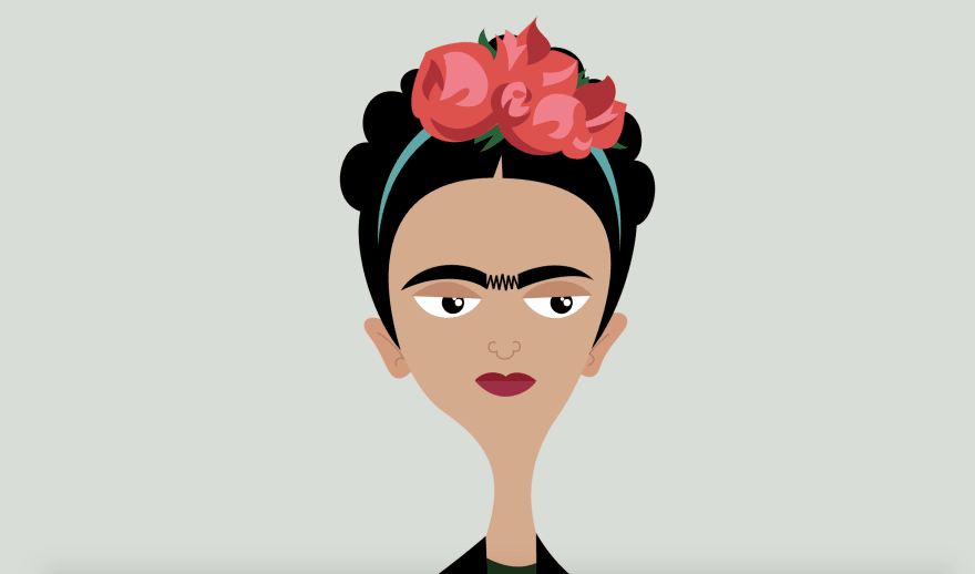 cartoon of Frida Kahlo