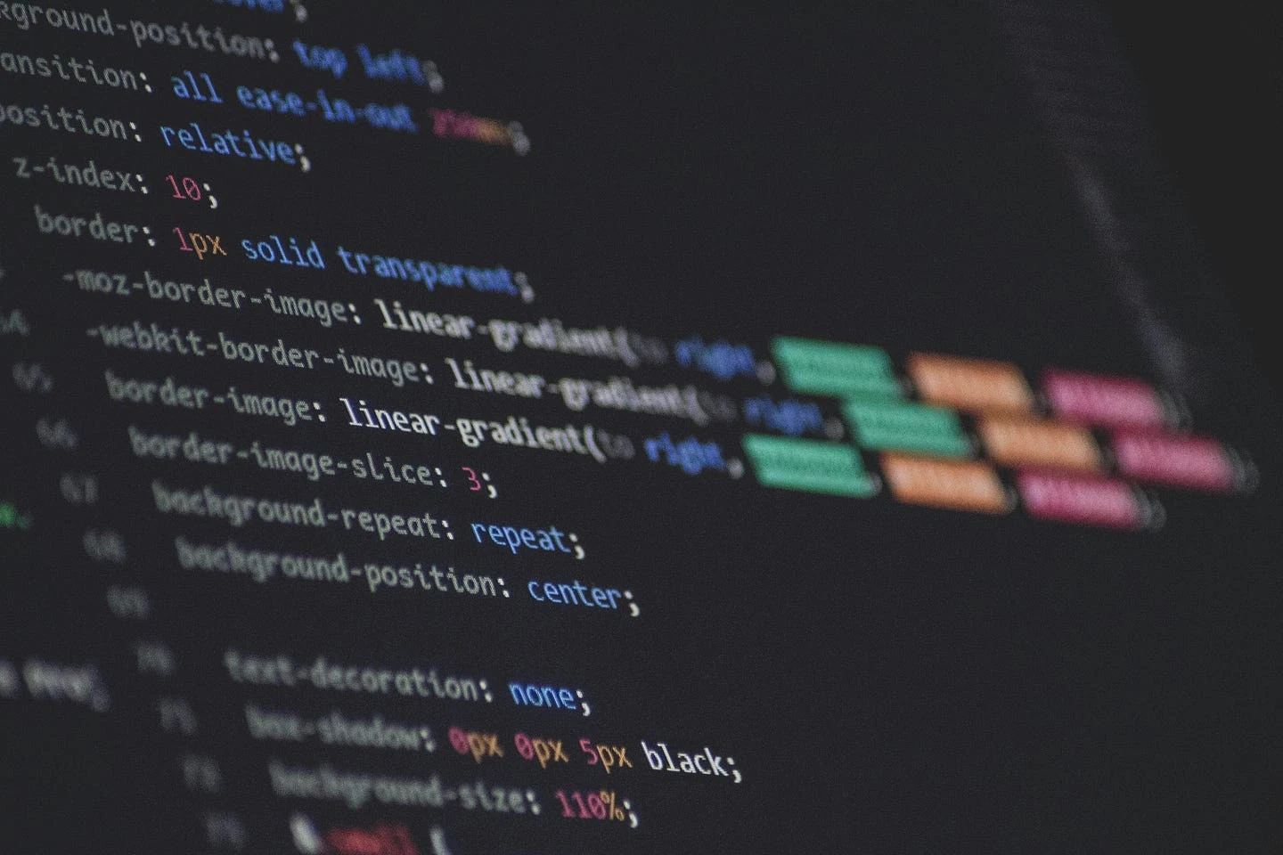picture of CSS code
