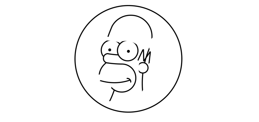 More complete Homer Simpson drawing using circles and lines