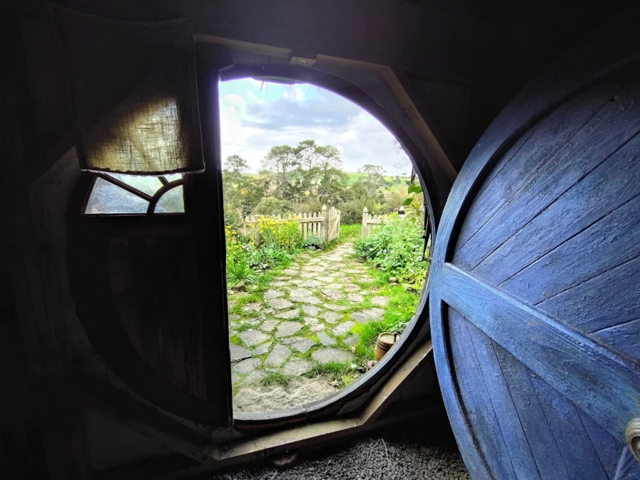 View from inside of a hobbit hole