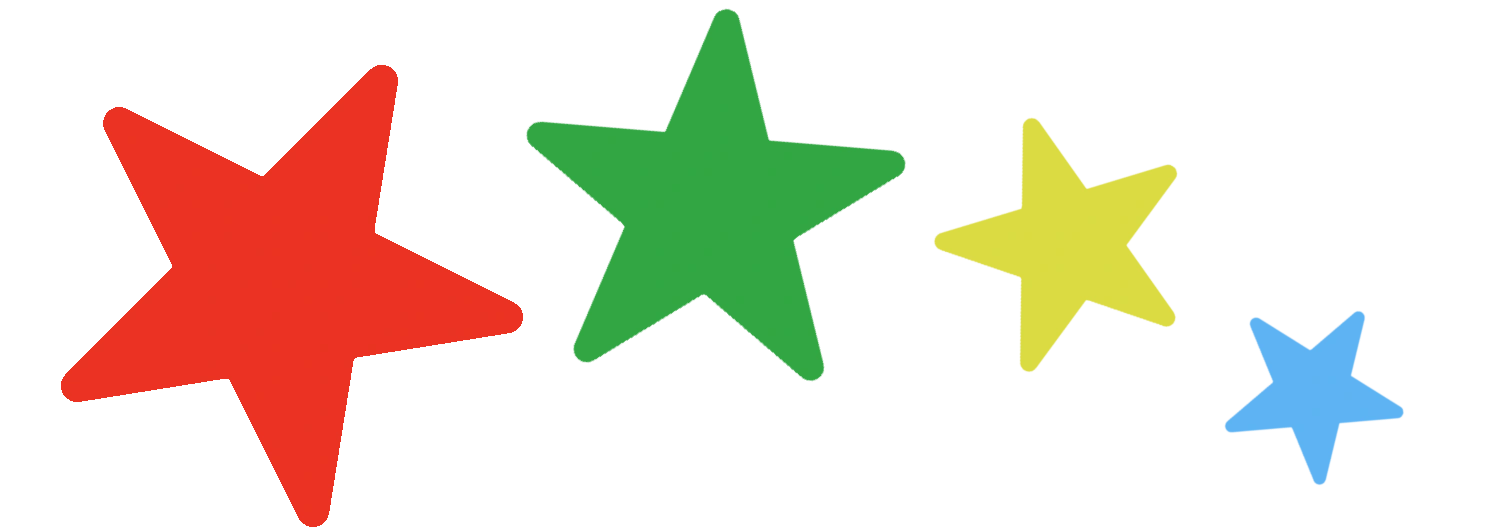 Colorful stars with rounded corners