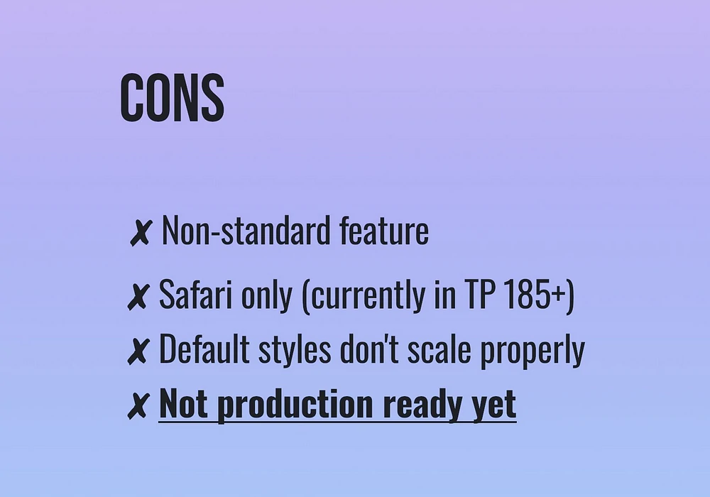 Summary of cons in image format