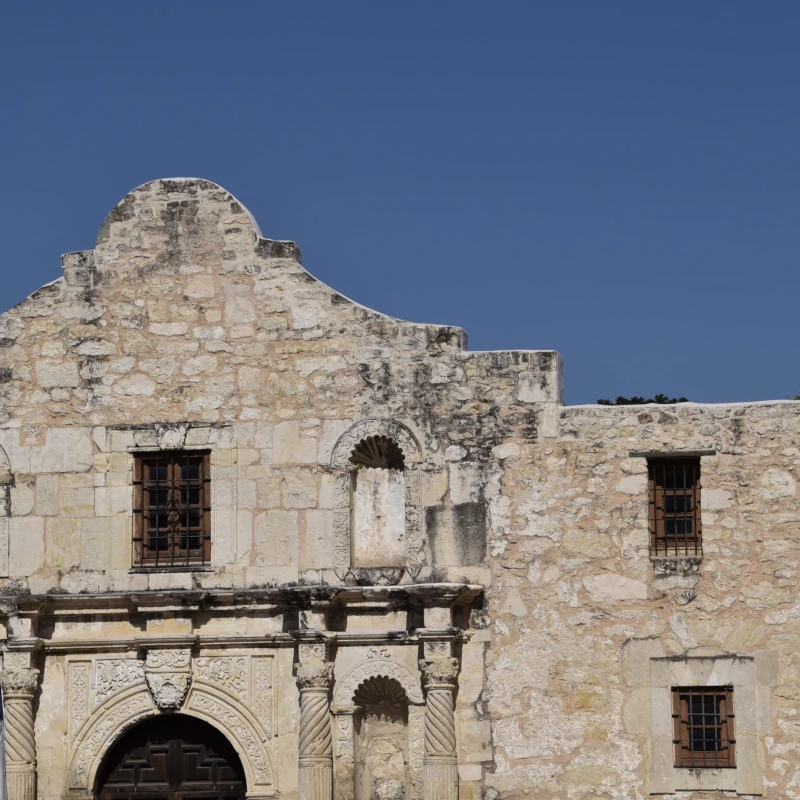 A detail from The Alamo in San Antonio, TX