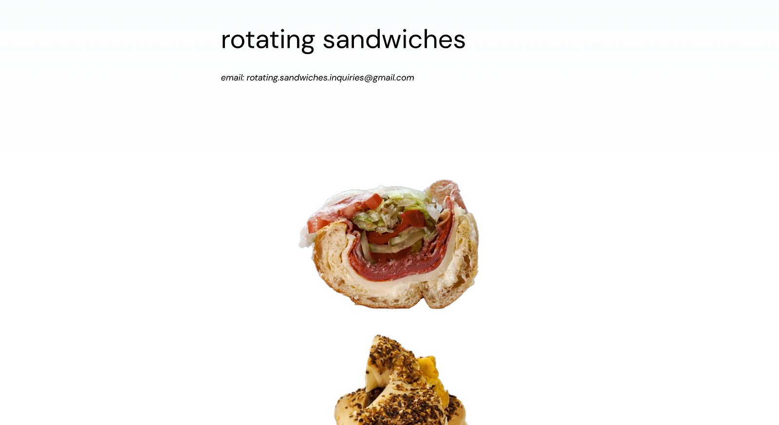 Screenshot of rotating sandwiches