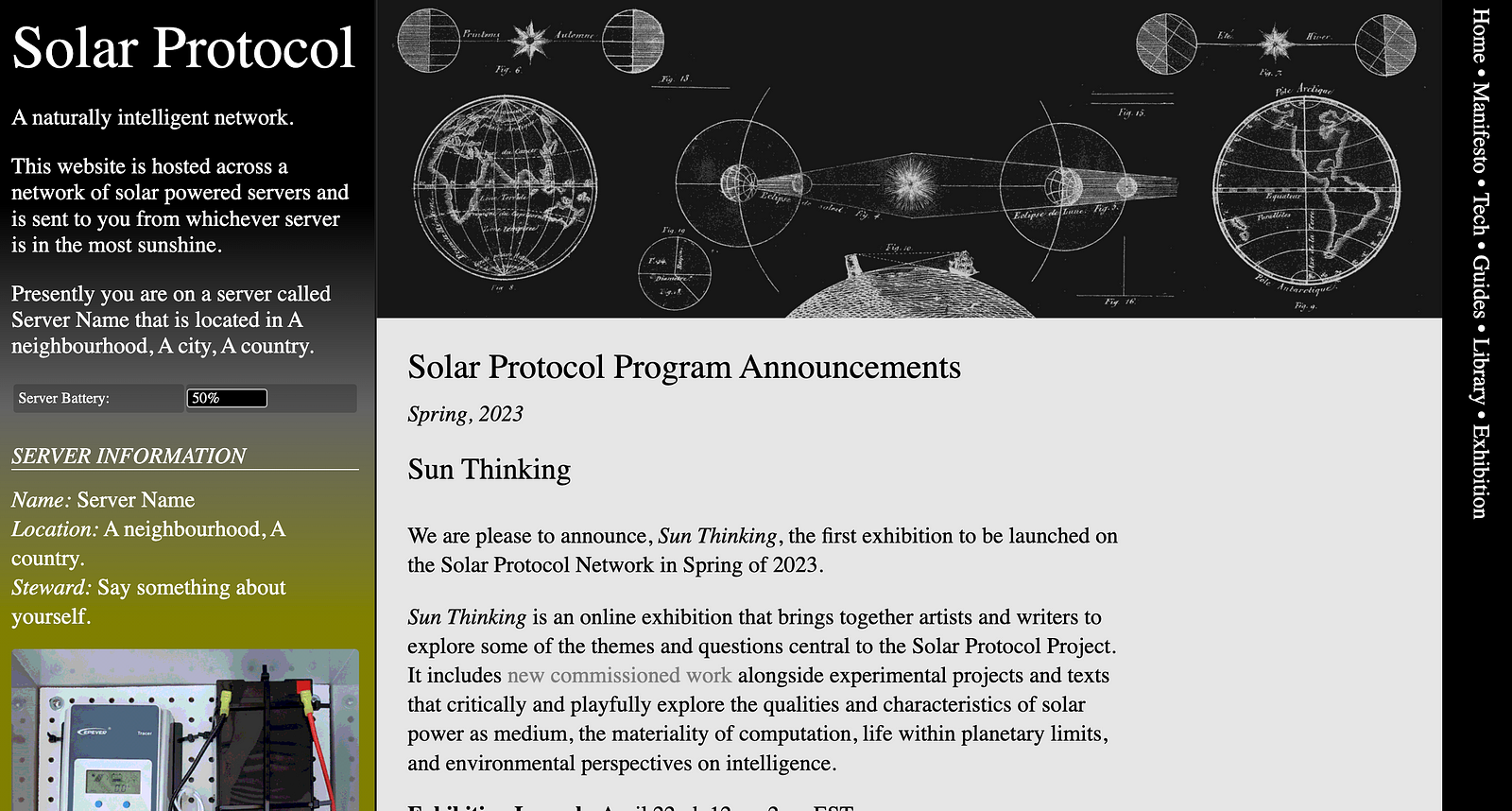Screenshot of Solar Protocol Exhibition