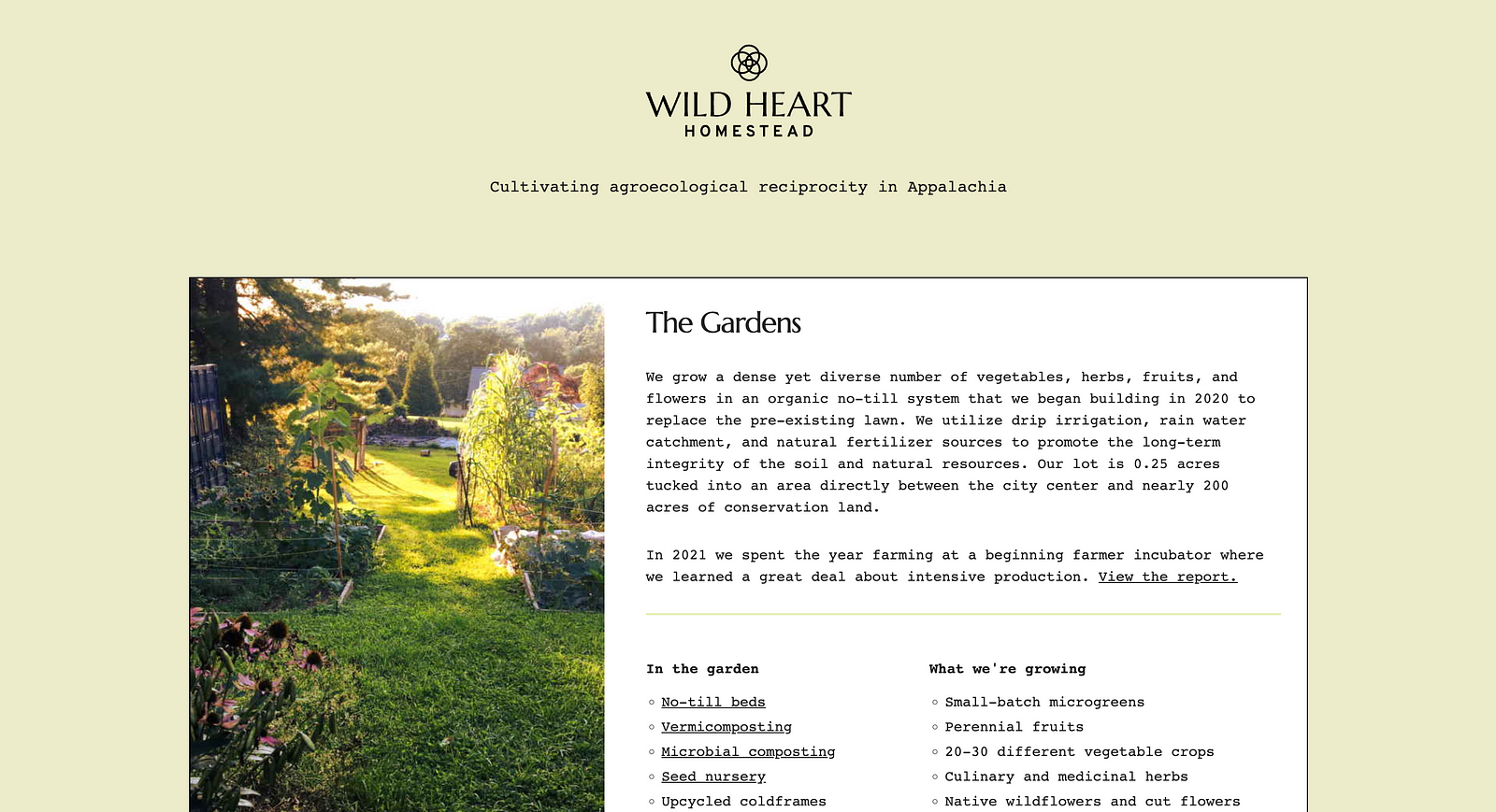 Screenshot of wild heart homestead