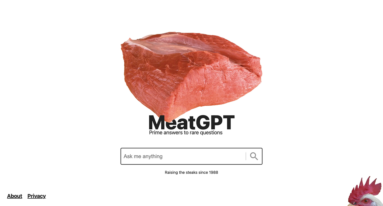 Screenshot of MeatGPT