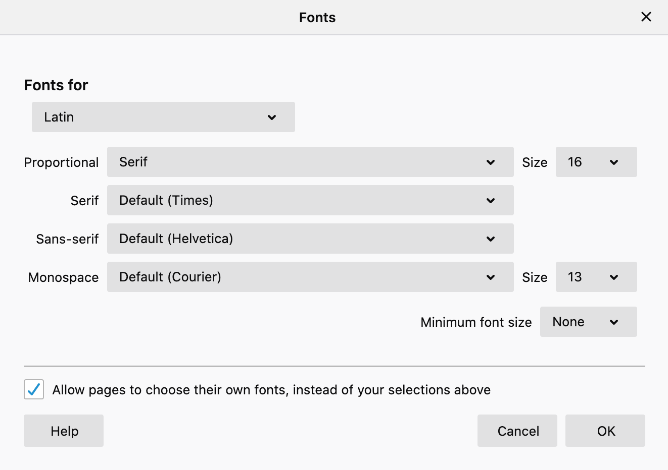 Firefox advanced font settings dialog