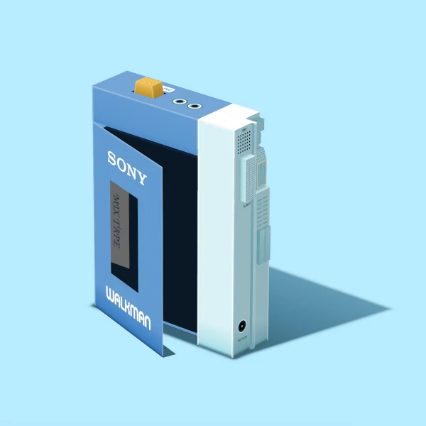 illustration of a walkman