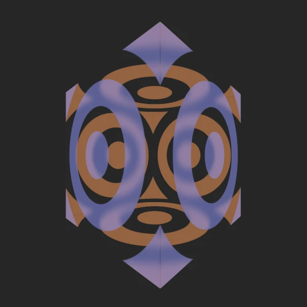 a semi transparent cube with circles