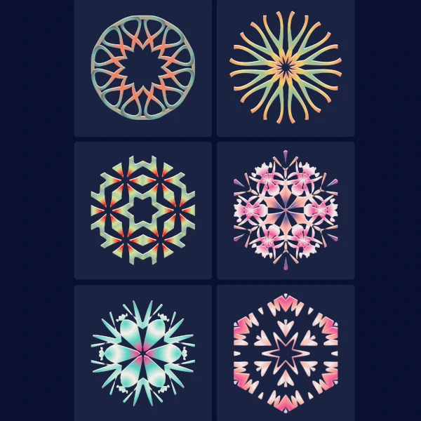 different shapes with 6 points