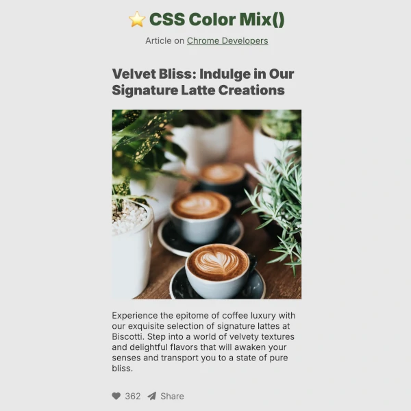 screenshot of a web page about color-mix()