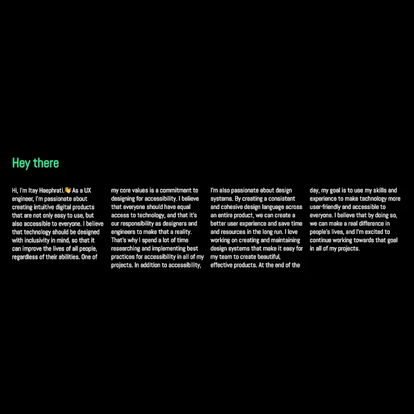 text in four columns