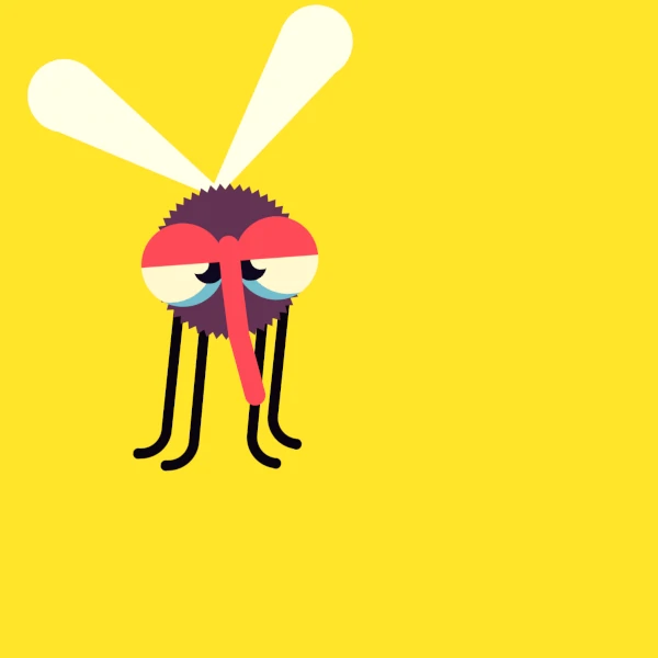 caricature of a mosquito flying