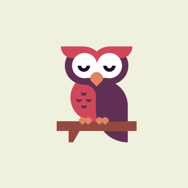 vectorial illustration of a sleeping owl