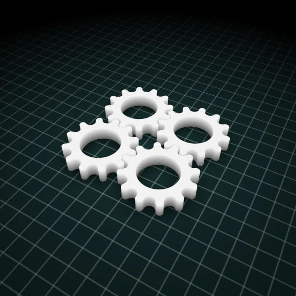 three-dimensional gears in a grid