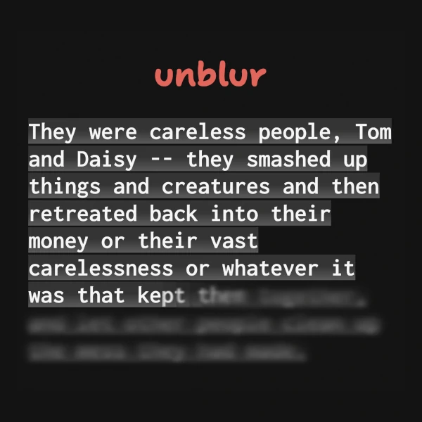 text blurry and clear