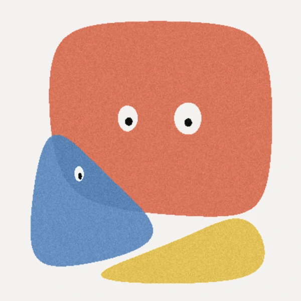 colorful blobs with eyes