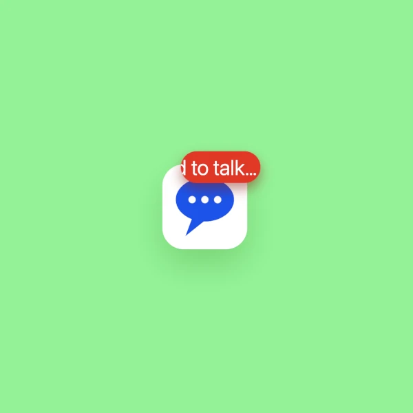 A message notification with text in it