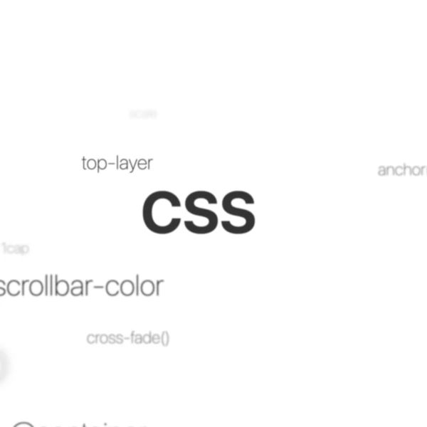 Words at different levels of zoom and blurriness