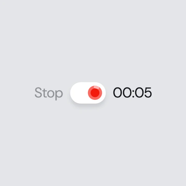 a recording button in action