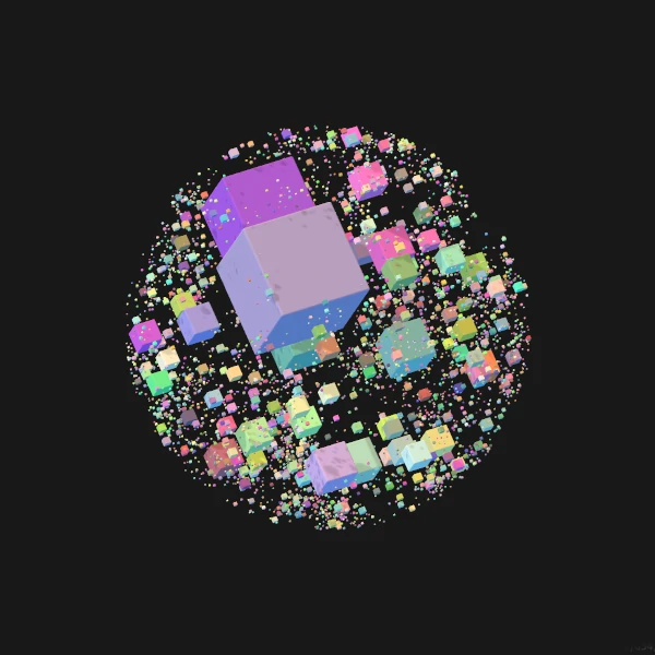 An sphere full of cubes