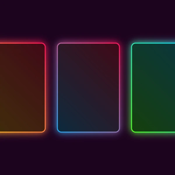 Colorful glowing cards