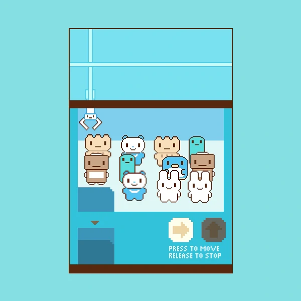 a pixel art claw machine