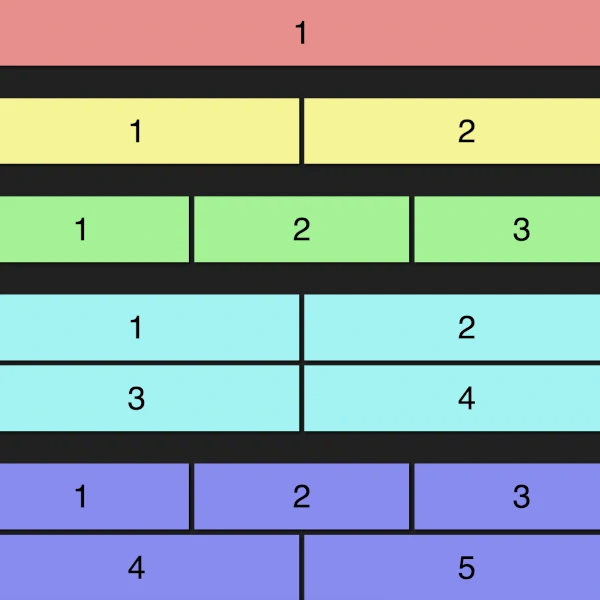 a grid with different layouts