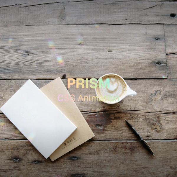 A table with prism reflections on it