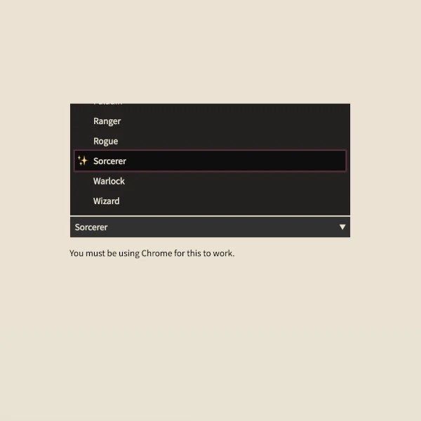 An open dropdown with custom icons