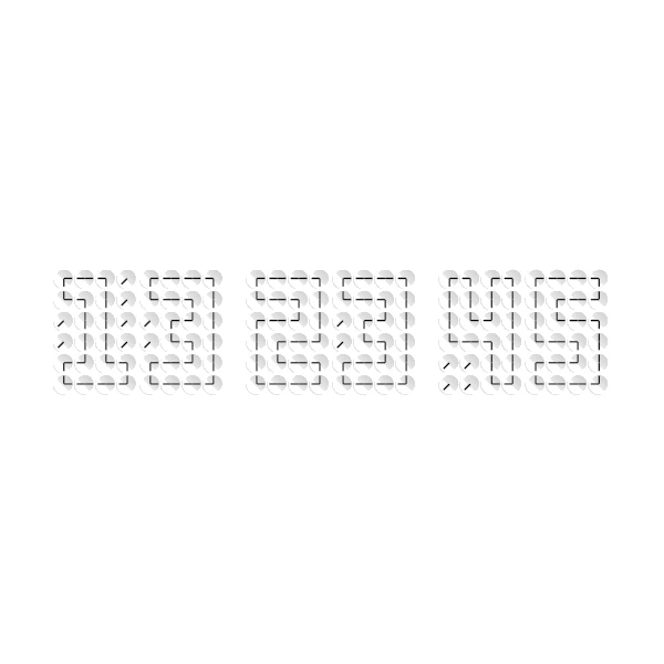a digital clock with the numbers made out of analog clocks